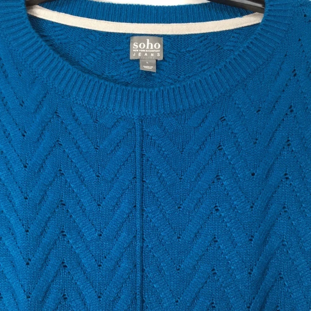 Soho NY&Co Womens Blue Sweater Size L Like-NEW
